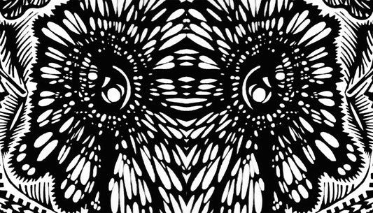 Illustration florale en noir et blanc, représentant des motifs floraux délicats et épurés dans un style graphique minimaliste